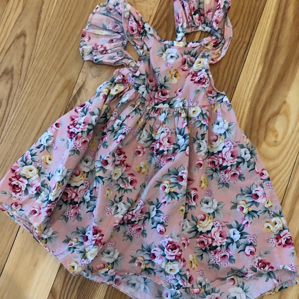 Girls flutter sleeve tank dress